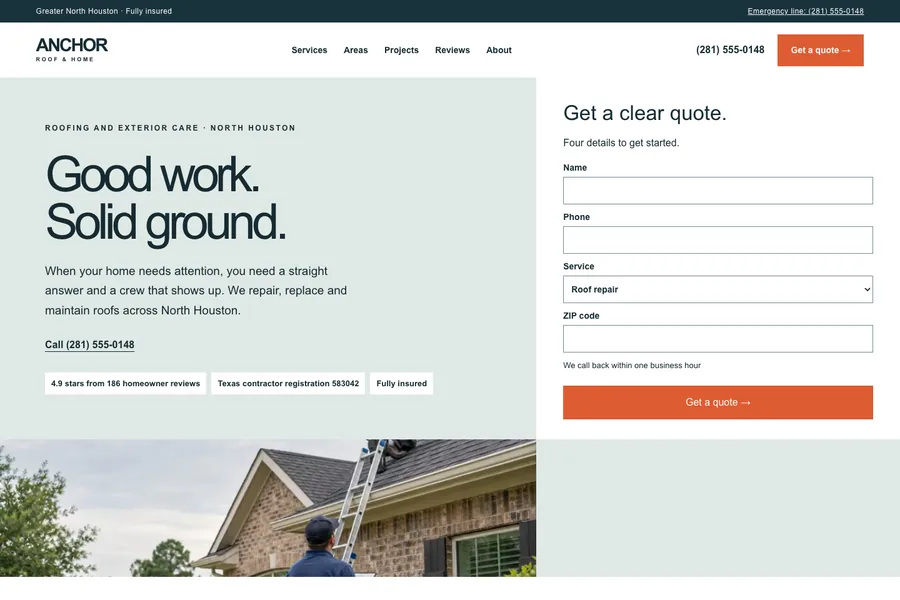 Anchor template preview: home services