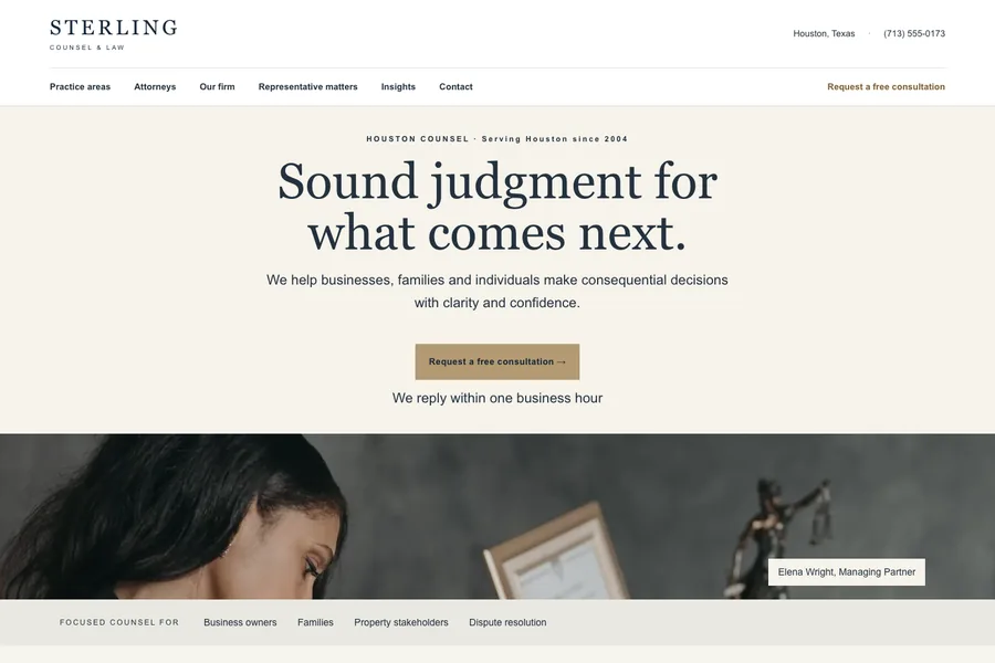 Sterling template preview: law firm & professional advice
